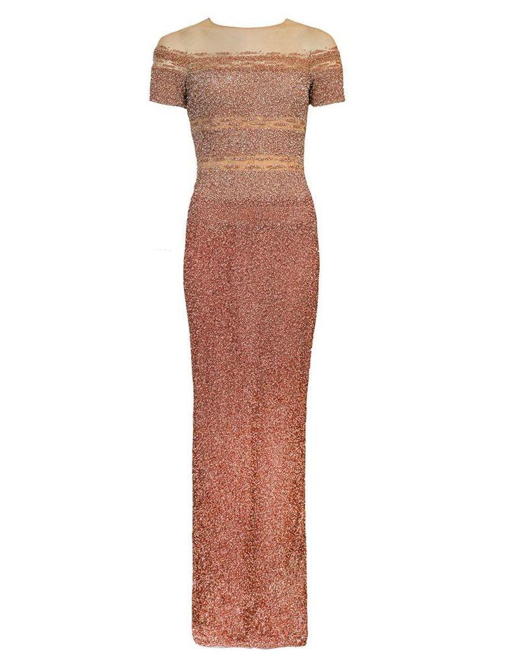 Womens Clothing Dresses Cocktail and party dresses Save 29% Pamella Roland Silver & Gold Ombre Sequin Cocktail Dress 
