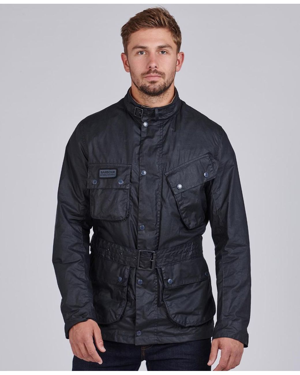 Barbour Lightweight Sl International Waxed Cotton Jacket Navy in Blue for  Men - Save 48% | Lyst