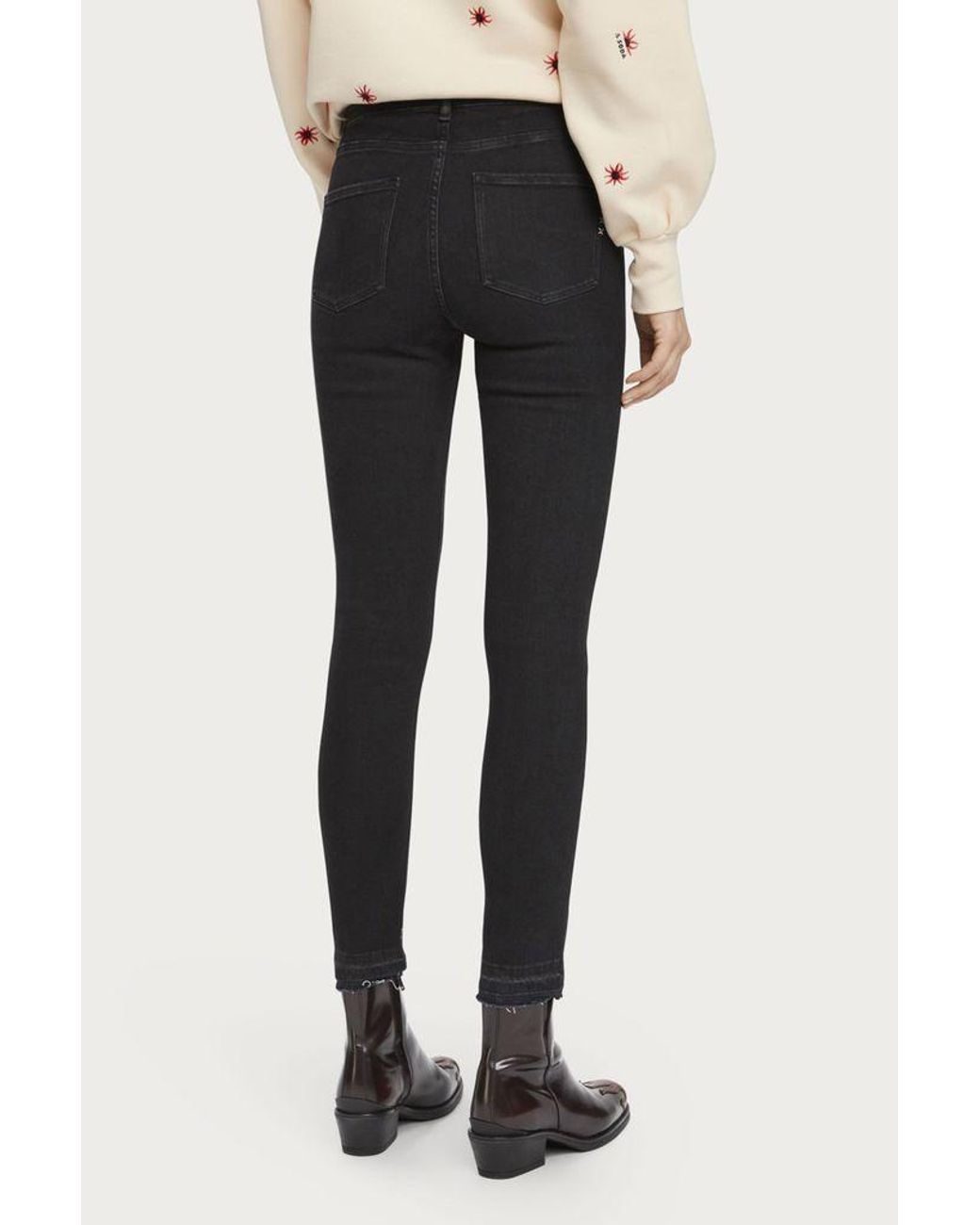 Maison Scotch Denim Haut High-rise Skinny Fit Jeans In Elegant in Black -  Lyst