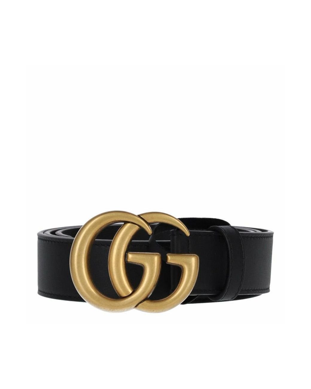 Gucci 414516 Ap00t Thin Belt With Double Black Buckle Lyst