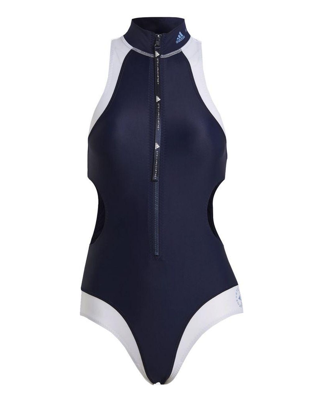adidas By Stella McCartney Truepurpose High Neck Swimsuit in Blue | Lyst