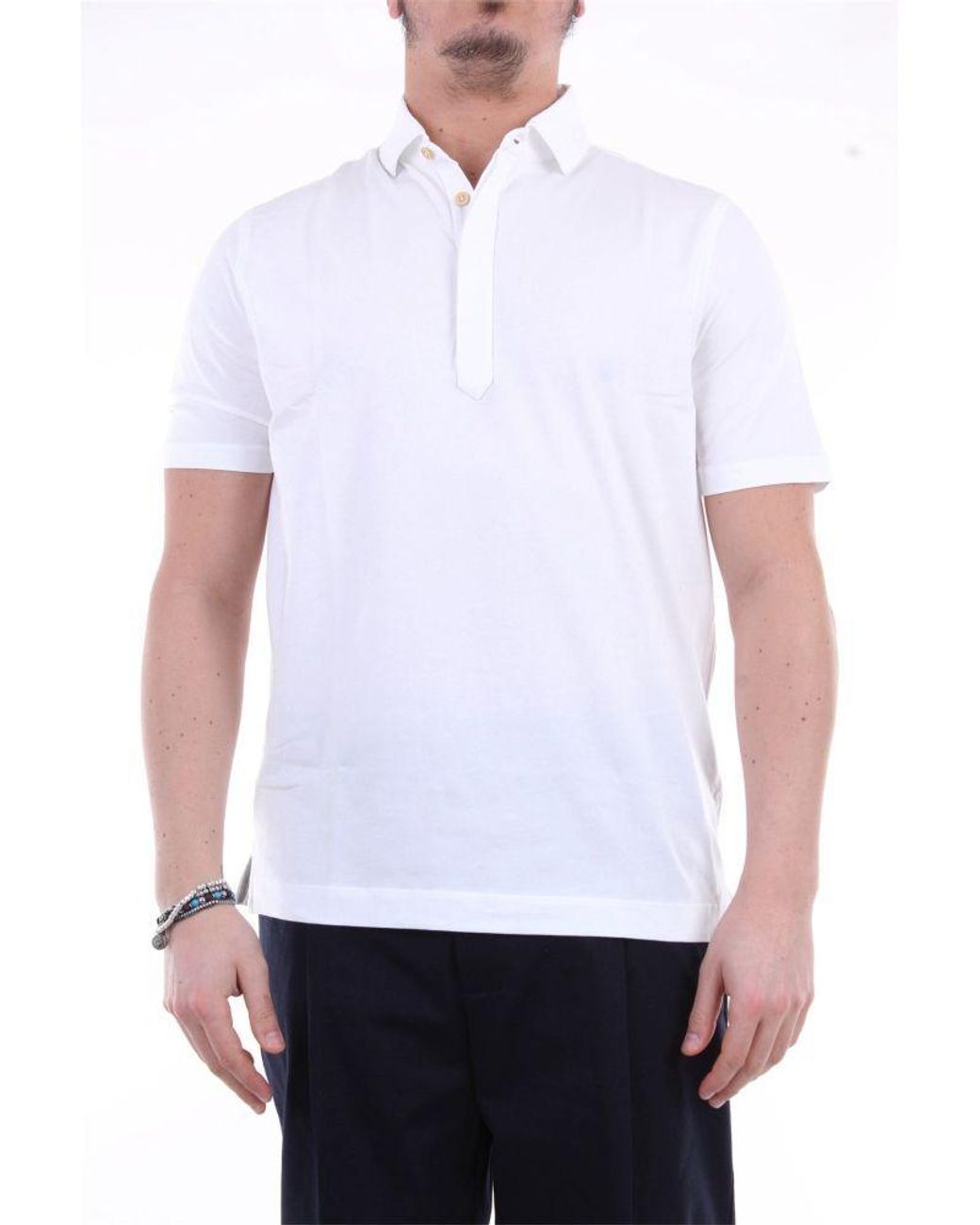 Heritage Men's Mm0857pzebianco White Cotton Polo Shirt for Men - Lyst