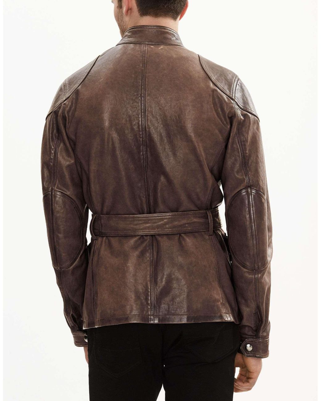 Belstaff Speedmaster Jacket Matte Brown Burnished Leather for Men | Lyst