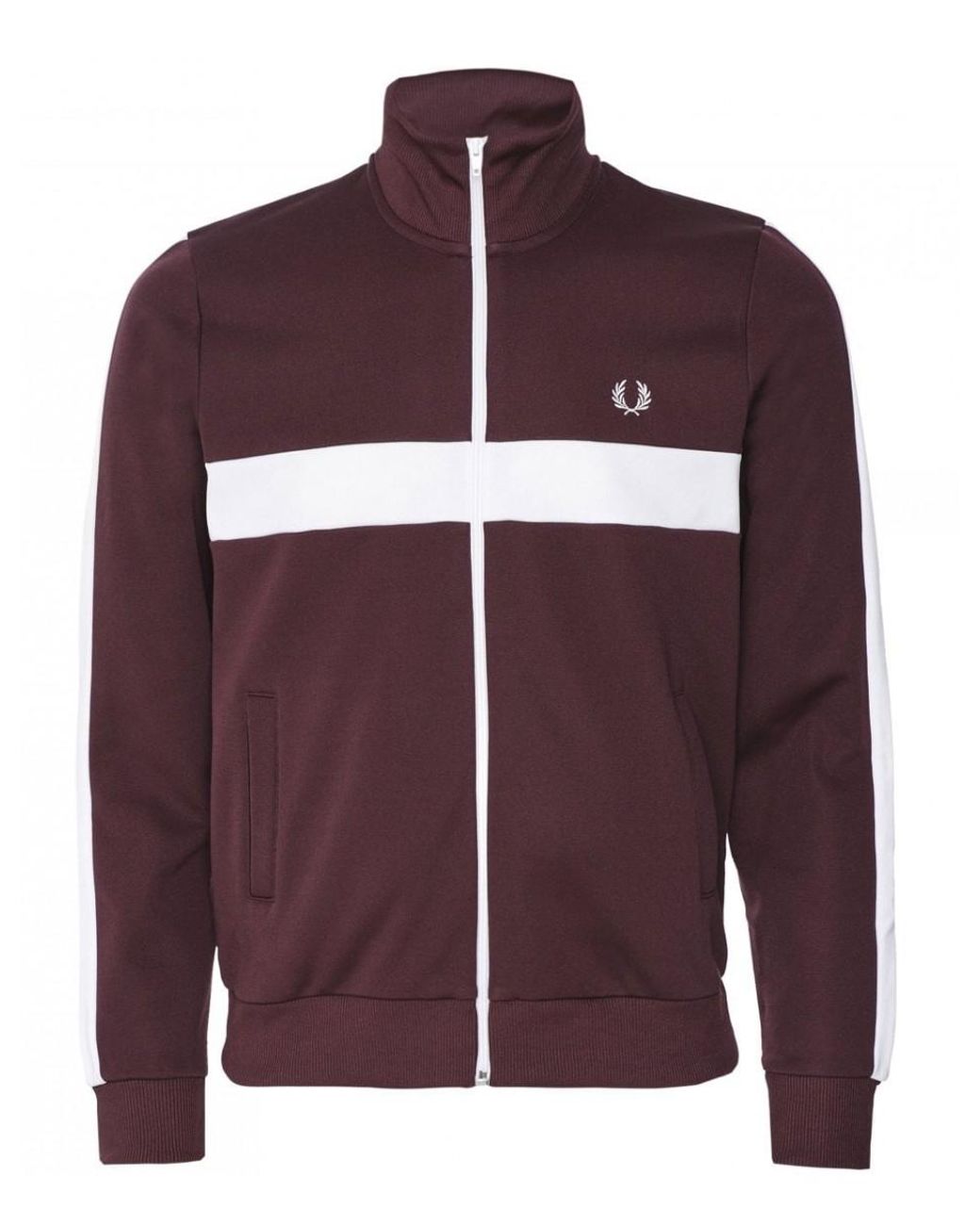 Fred Perry Contrast Panel Track Jacket J7540 799 in Red for Men | Lyst