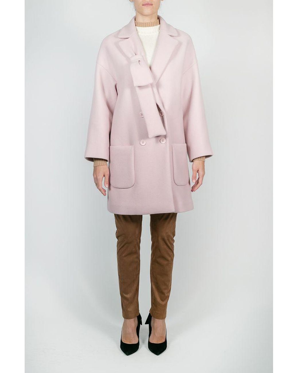 RED Valentino Valentino Coat With Bow in Red (Pink) - Lyst