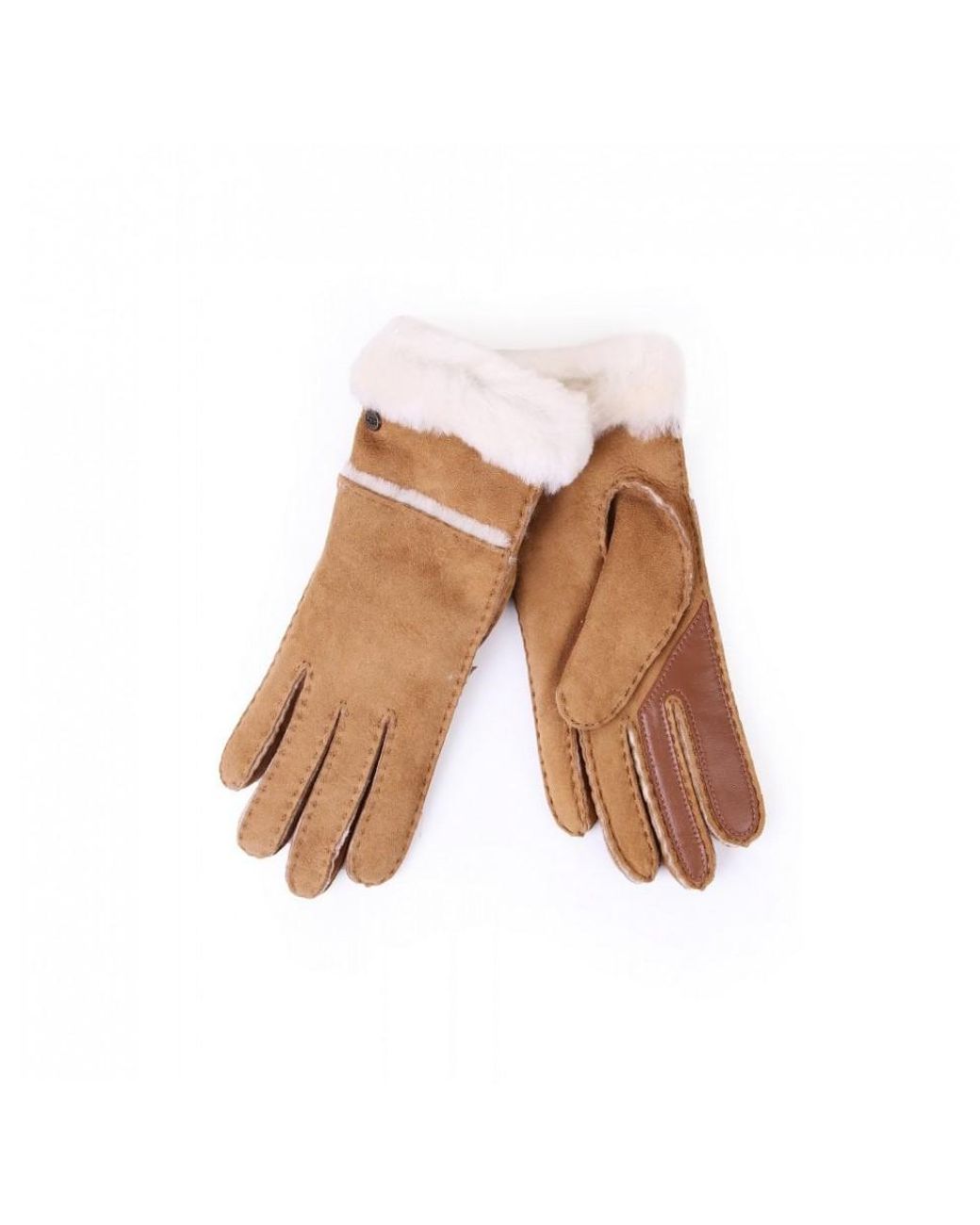 UGG Leather Sheepskin Seamed Tech Gloves in Brown Save 33 Lyst