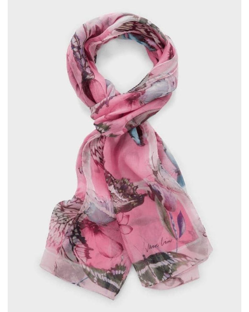 Marc Cain Silk Collections Printed Scarf Sc B4.15 Z17 Col 252 in Pink | Lyst