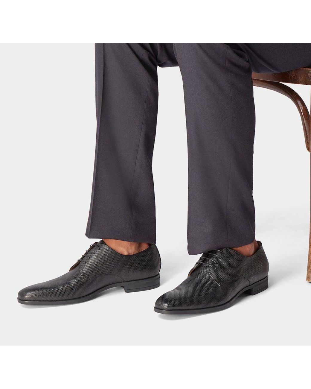 BOSS by HUGO BOSS Leather Kensington Derby Shoes in Black for Men | Lyst