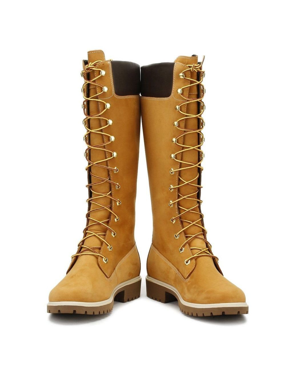 Timberland 14 Inch Premium Wheat Leather Boots in Brown | Lyst
