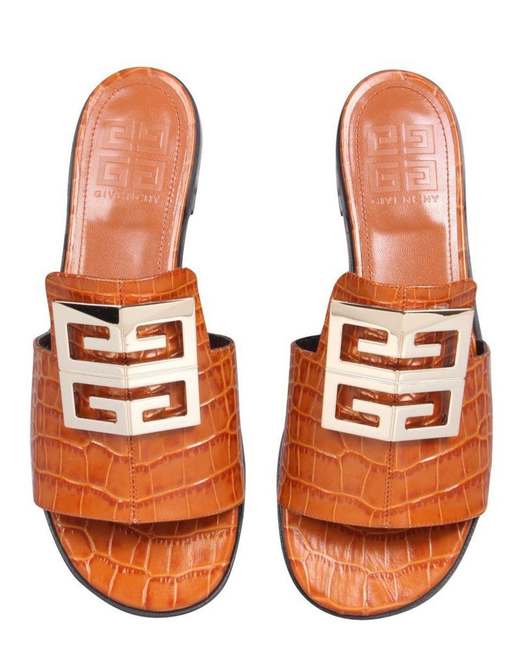 Givenchy Leather 4g Sandals in Brown - Lyst