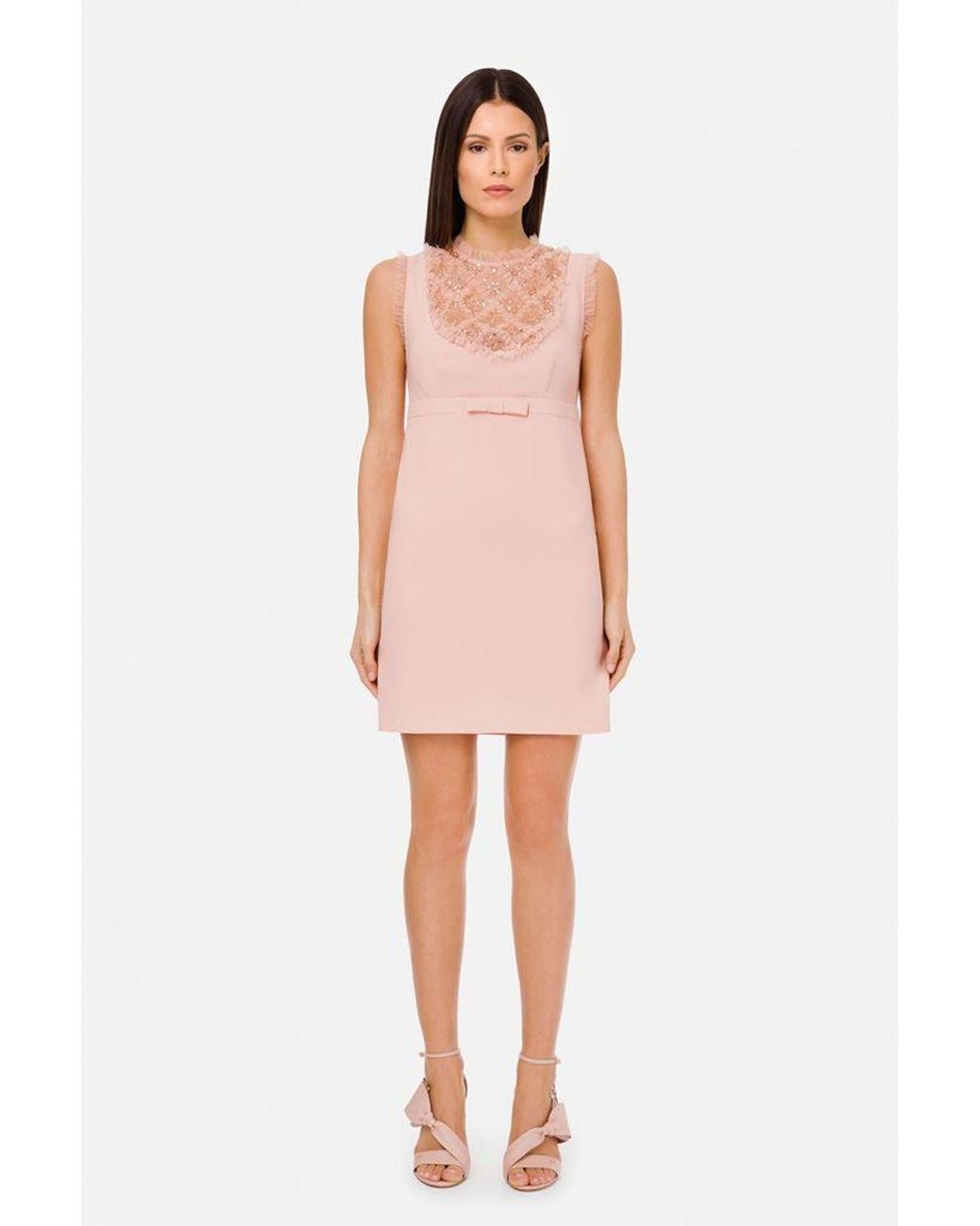 Elisabetta Franchi Mini Dress With Embroidery Ab11413e2 153 in Pink - Lyst