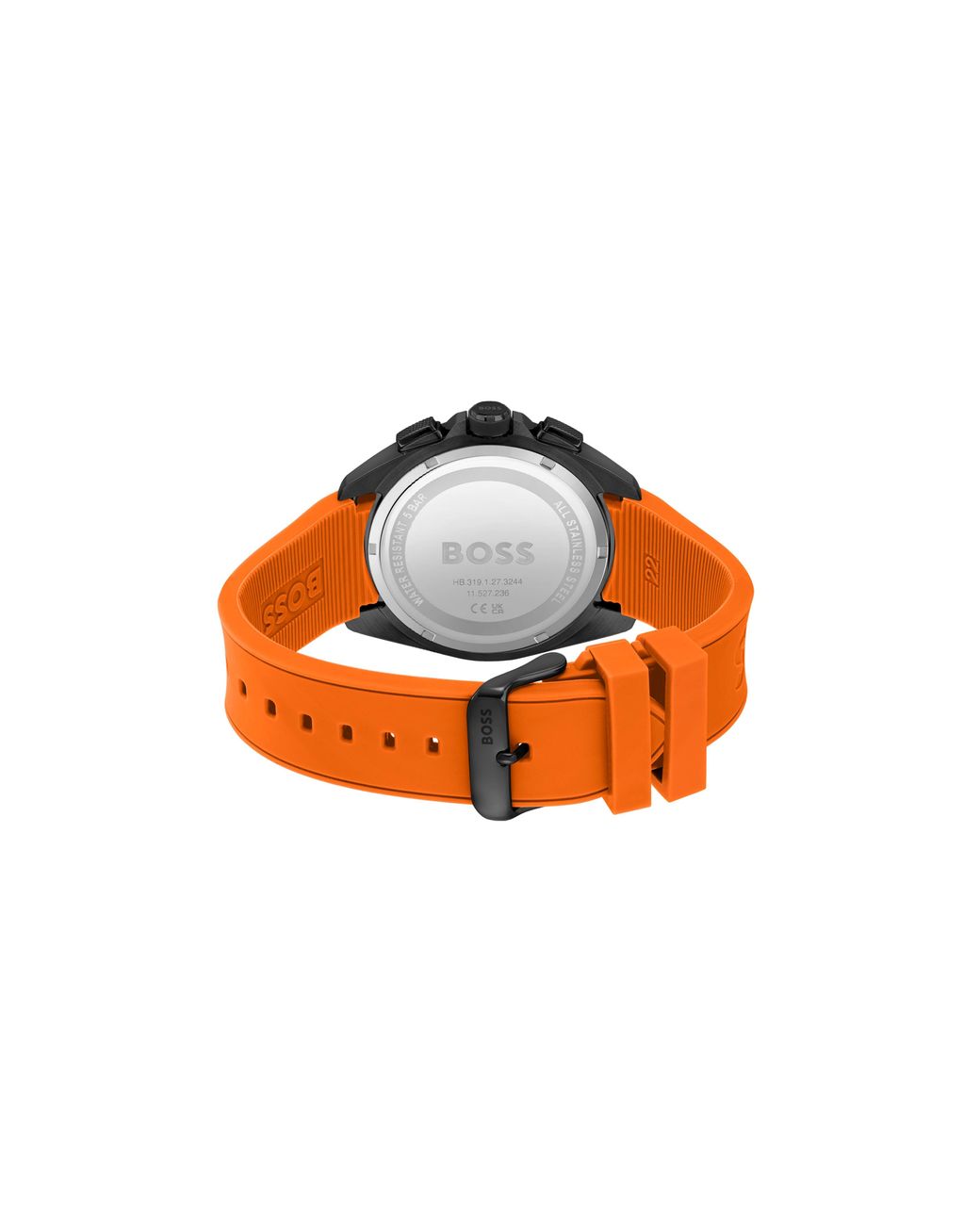 BOSS by HUGO BOSS Gents Volane: Black Dial Silicone Strap Watch in Orange  for Men | Lyst