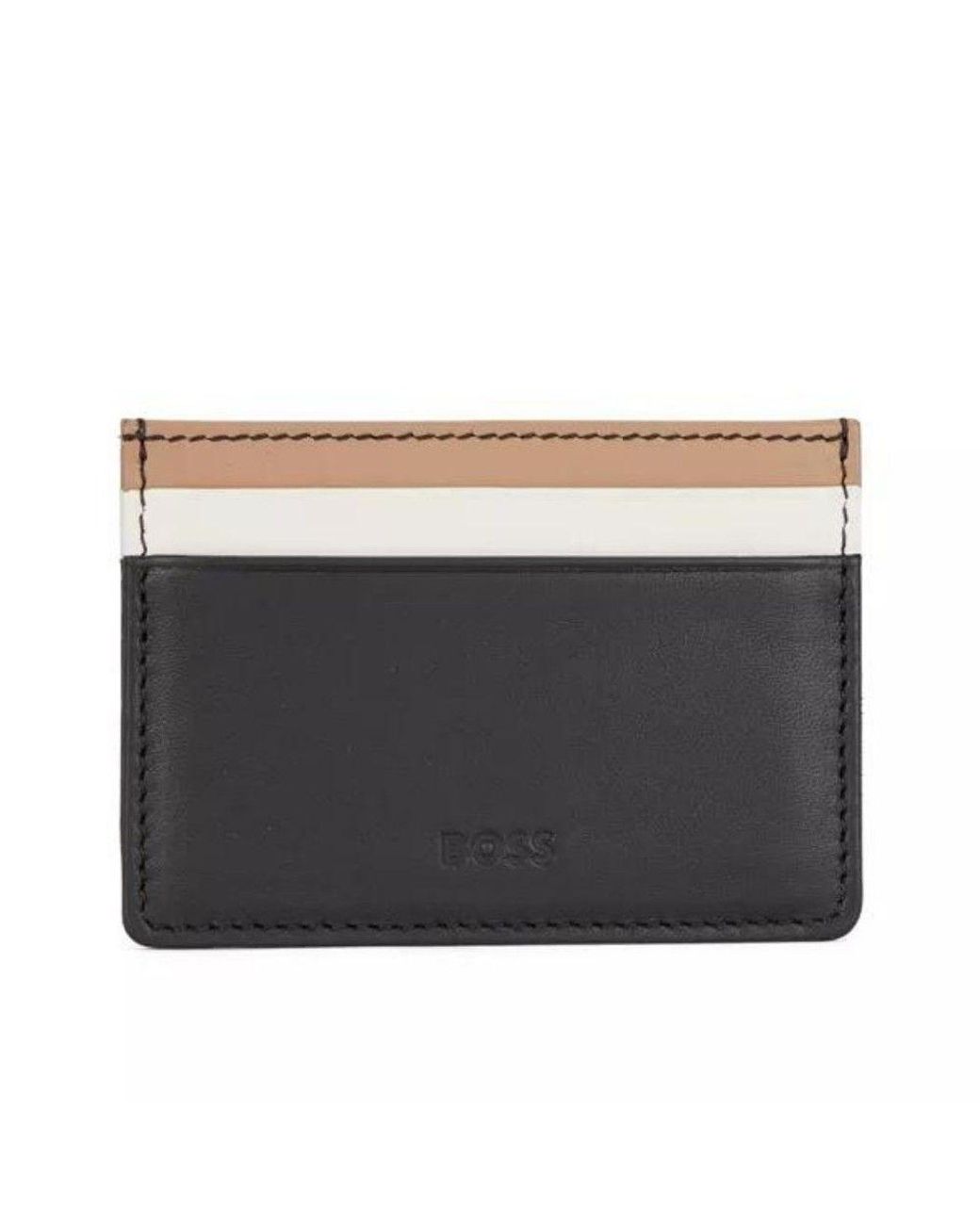 BOSS by HUGO BOSS Leather Majesticss Card Holder in Black for Men Lyst Australia