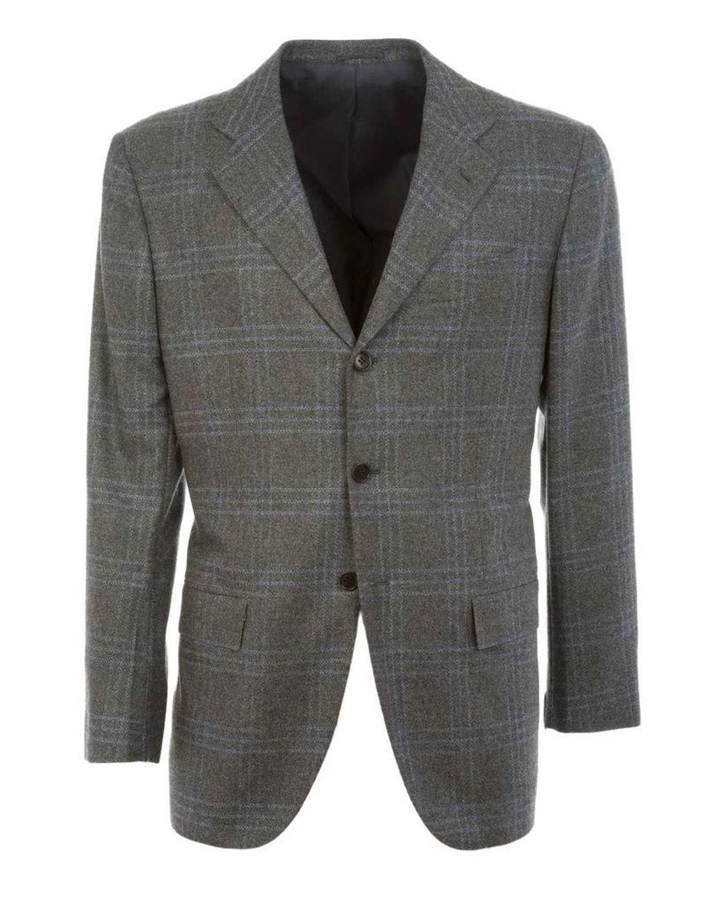 Kiton Cashmere Blazer in Grey (Grey) for Men - Lyst
