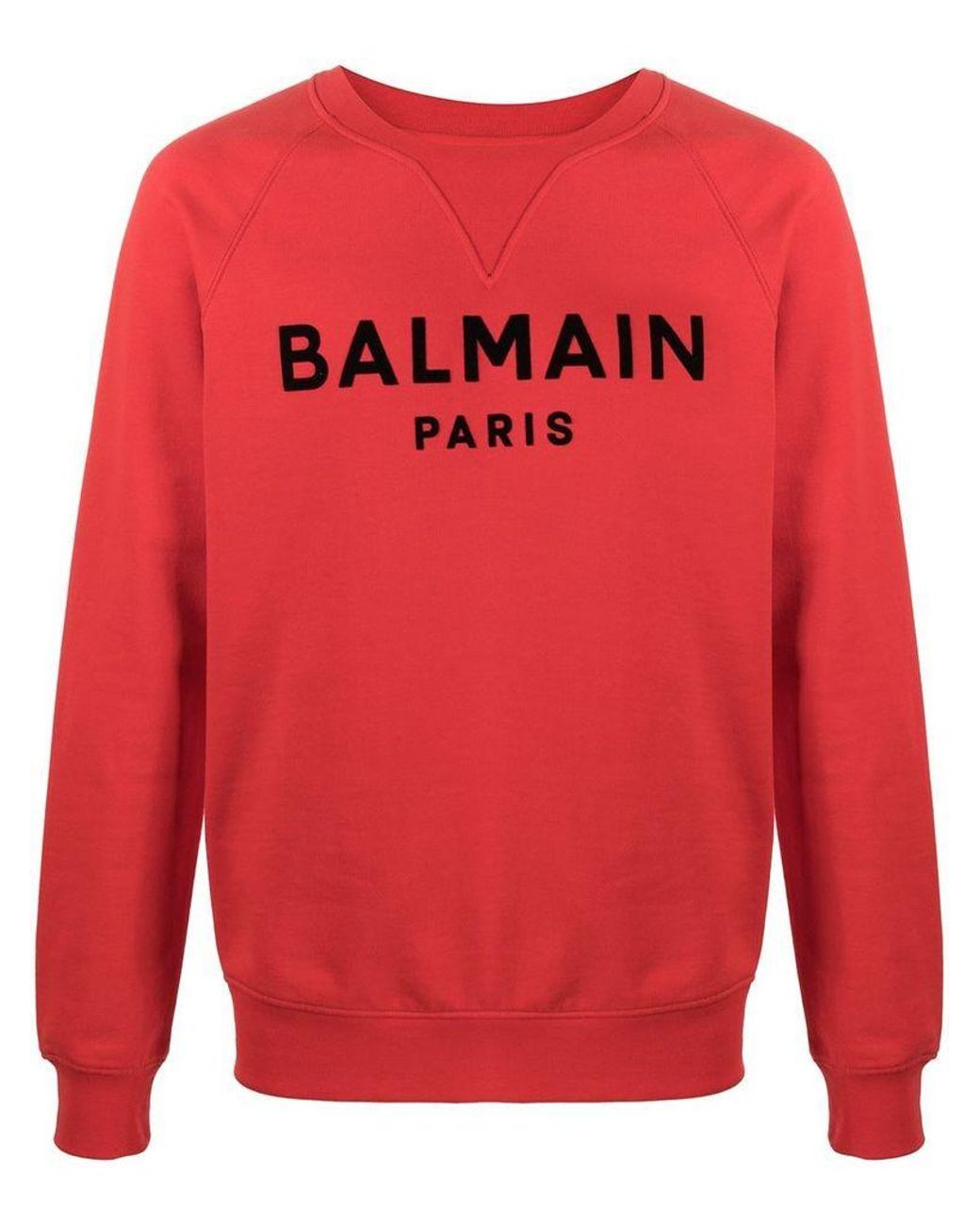 Balmain Men's Vh1jq005b0423kf Red Cotton Sweatshirt for Men - Lyst