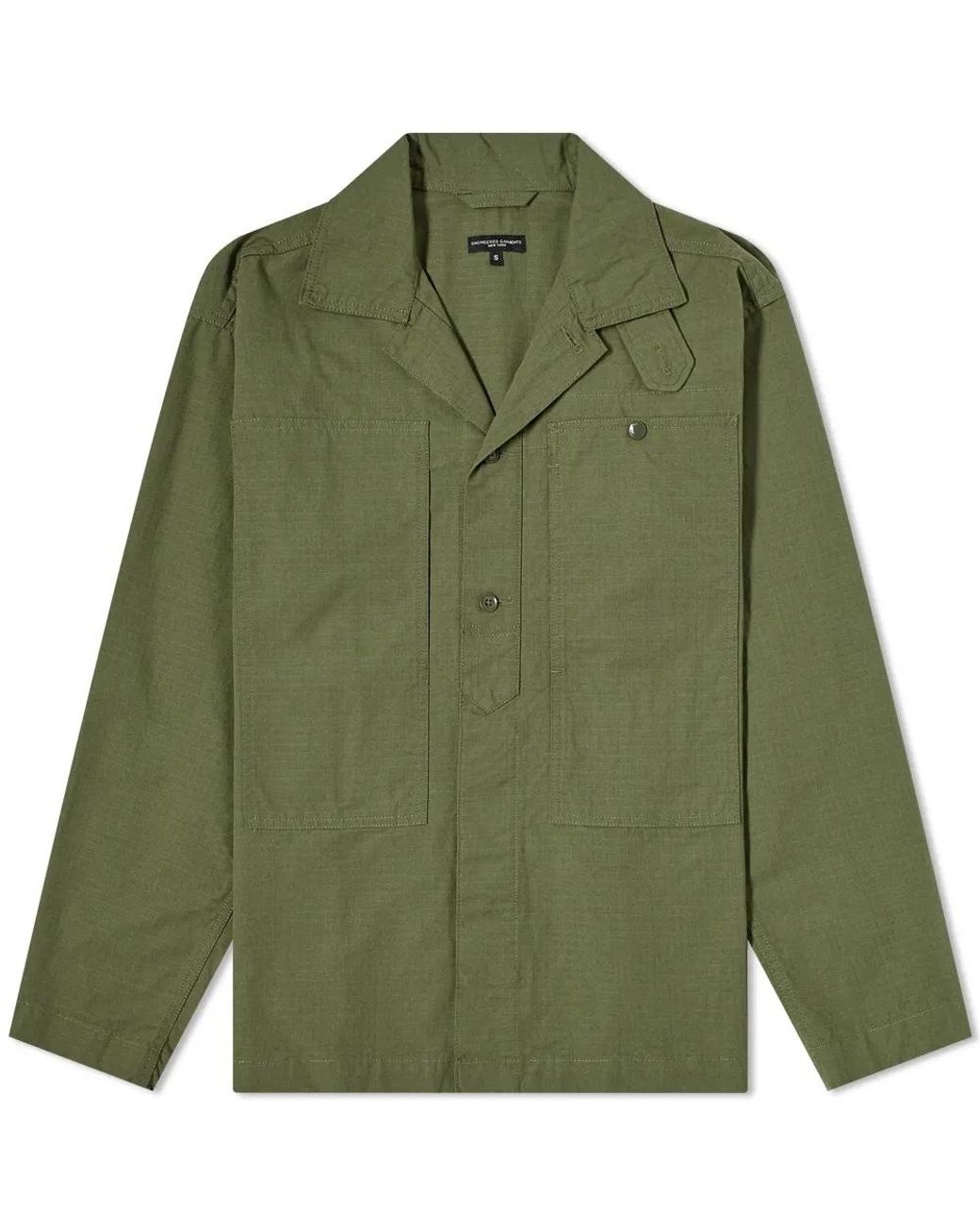 Engineered Garments Fatigue Shirt Jacket Olive Cotton Ripstop in Green