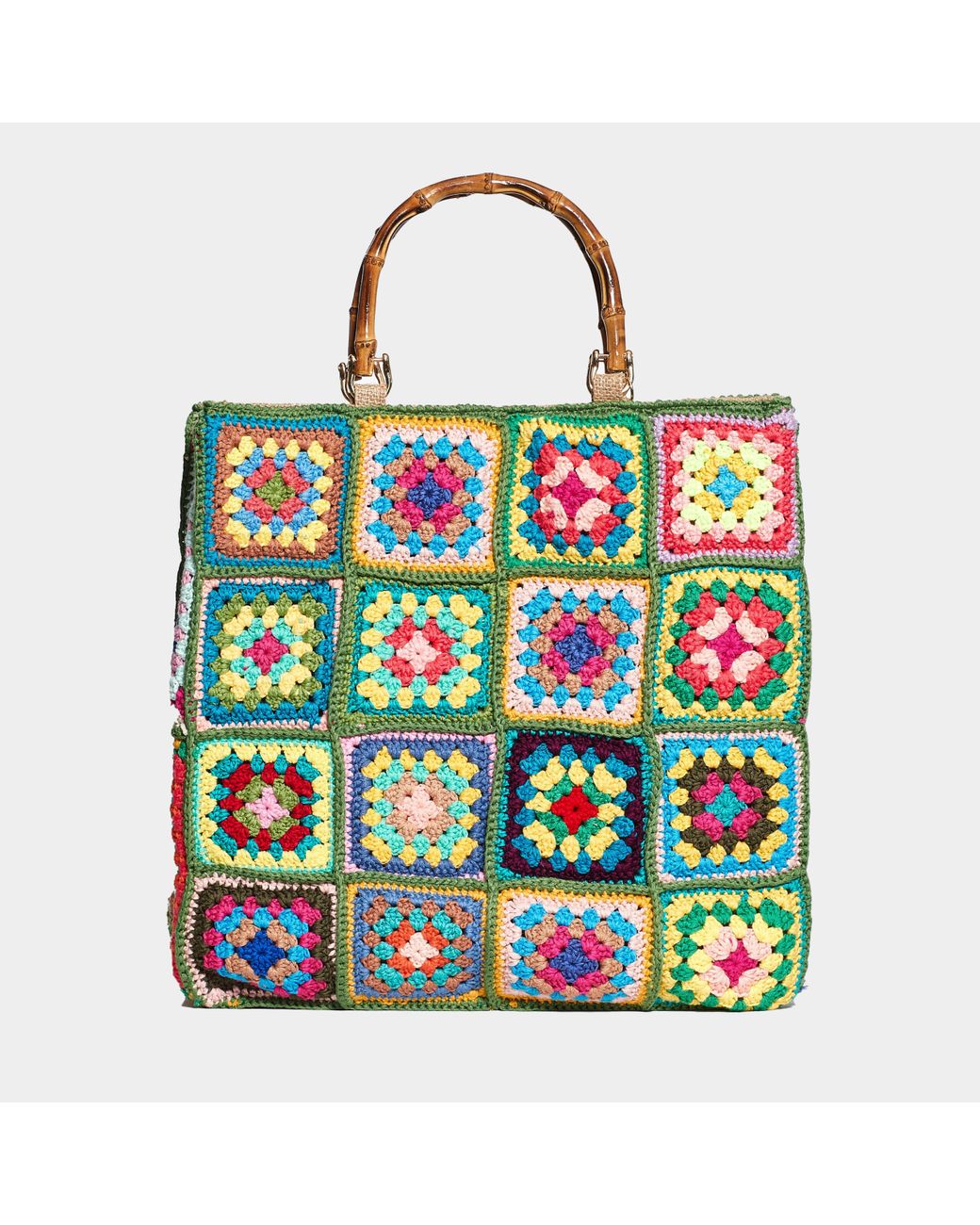 La Milanesa Crochet Cotton Bag in Green | Lyst