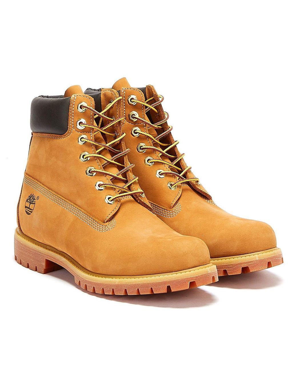 Timberland Wheat Premium 6 Inch Nubuck Leather Boots in Brown for Men | Lyst