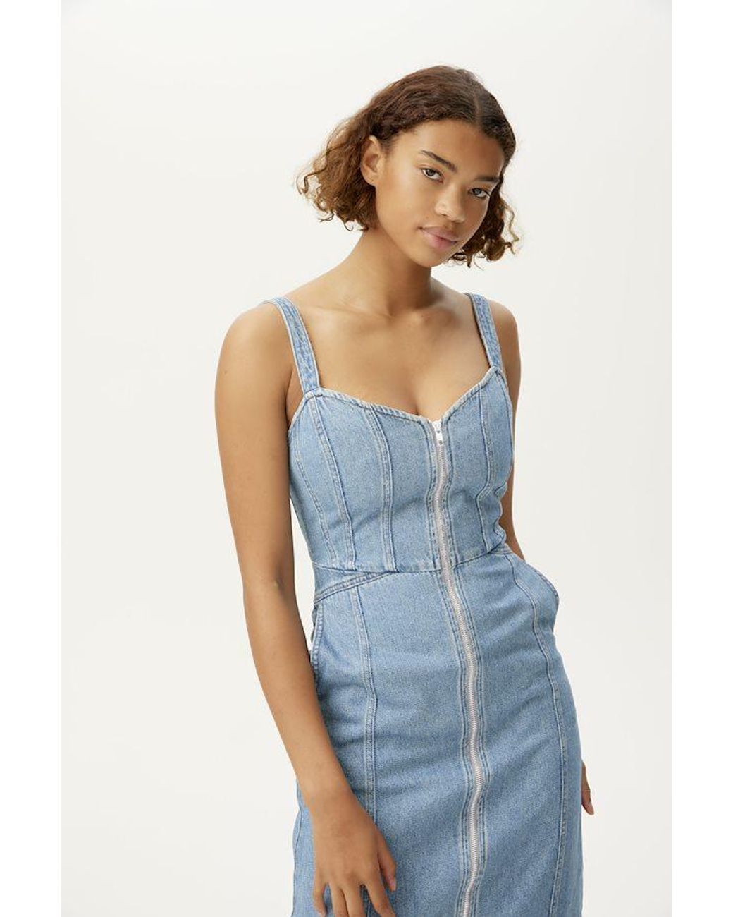 Gestuz Pacia Washed Mid Denim Dress in 