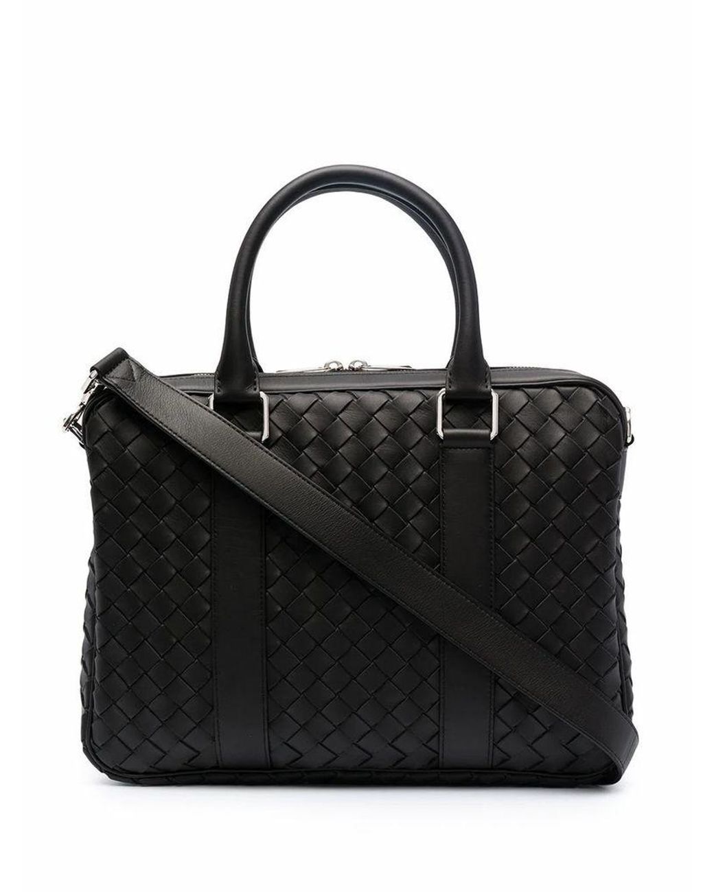 Bottega Veneta Men's 651580v0e518803 Black Leather Briefcase for Men - Lyst
