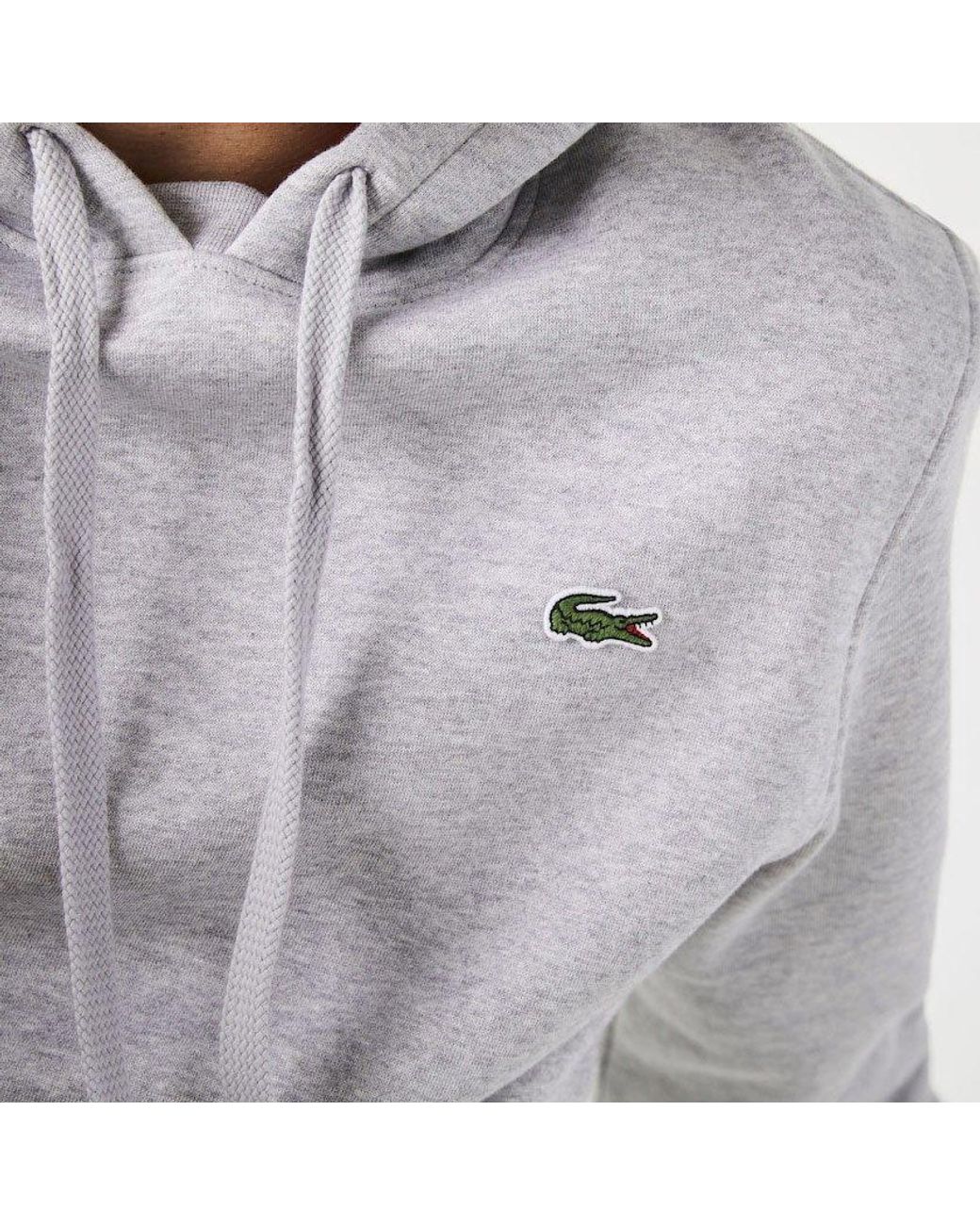 lacoste sport pullover hoodie grey