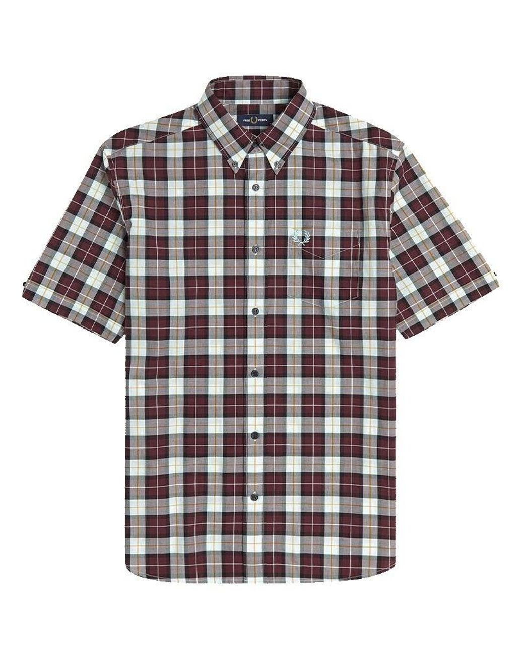 fred perry short sleeve button down