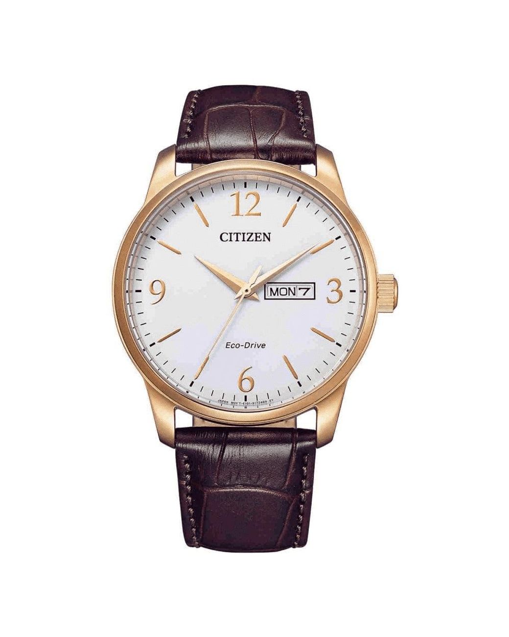 Citizen Gents Ecodrive Day/date White Dial Strap Watch in Metallic for