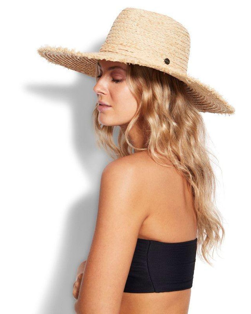 Seafolly Raffia Fringe Tie Hat in White 