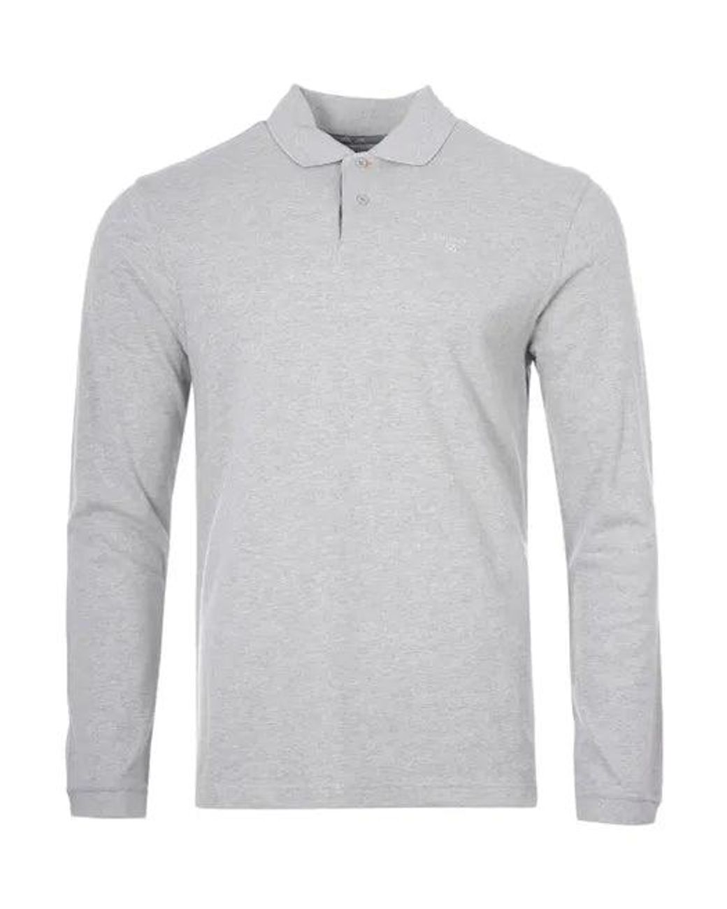 Barbour Cotton Long Sleeve Sports Polo in Gray for Men | Lyst