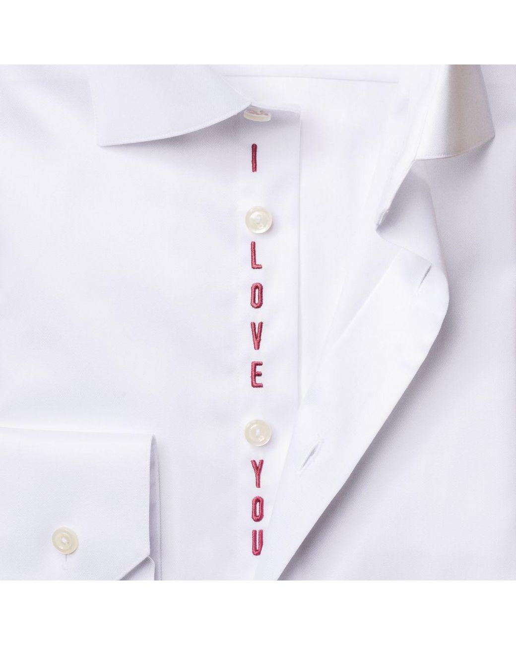 Eton Contemporary Fit White I Love You Embroidery Shirt 10000224200 for Men - Lyst
