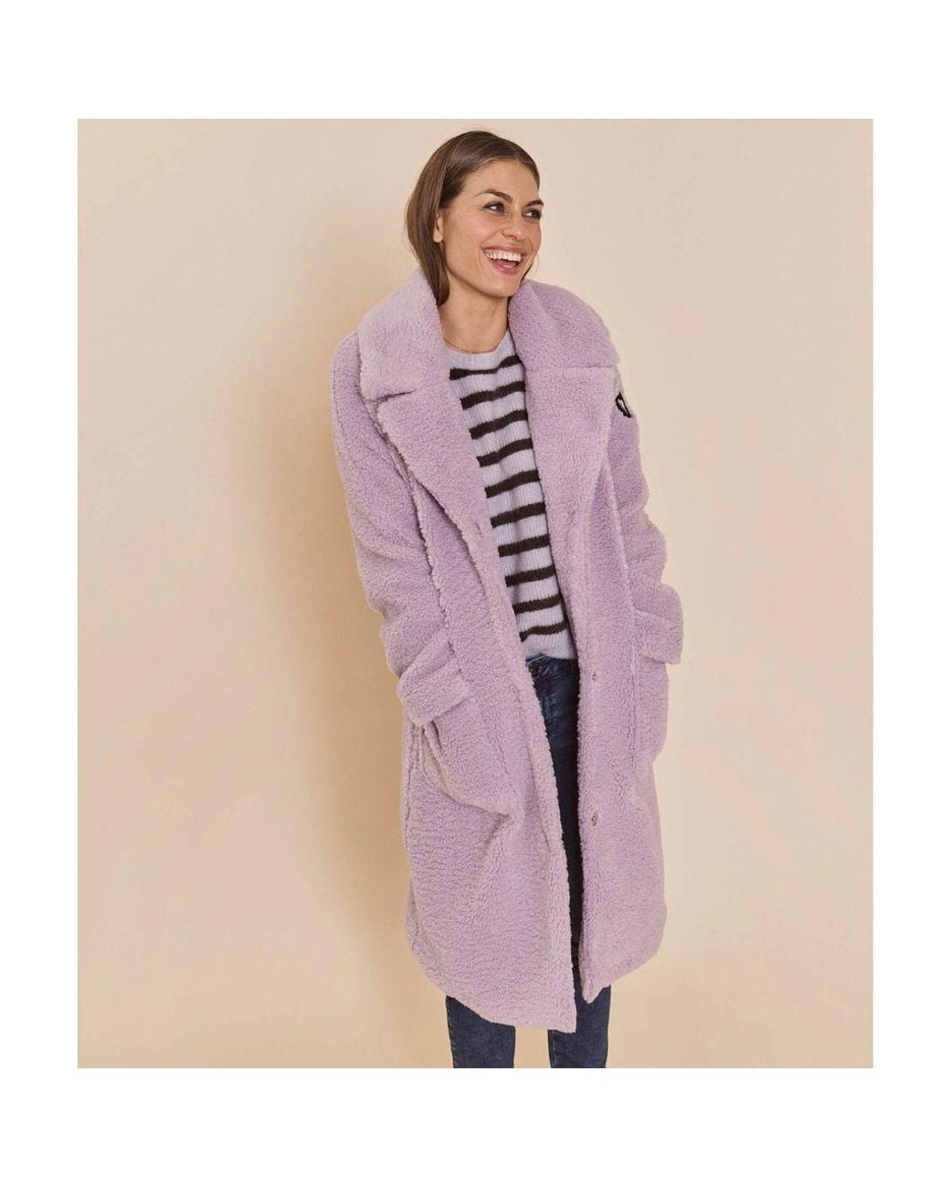purple teddy coat