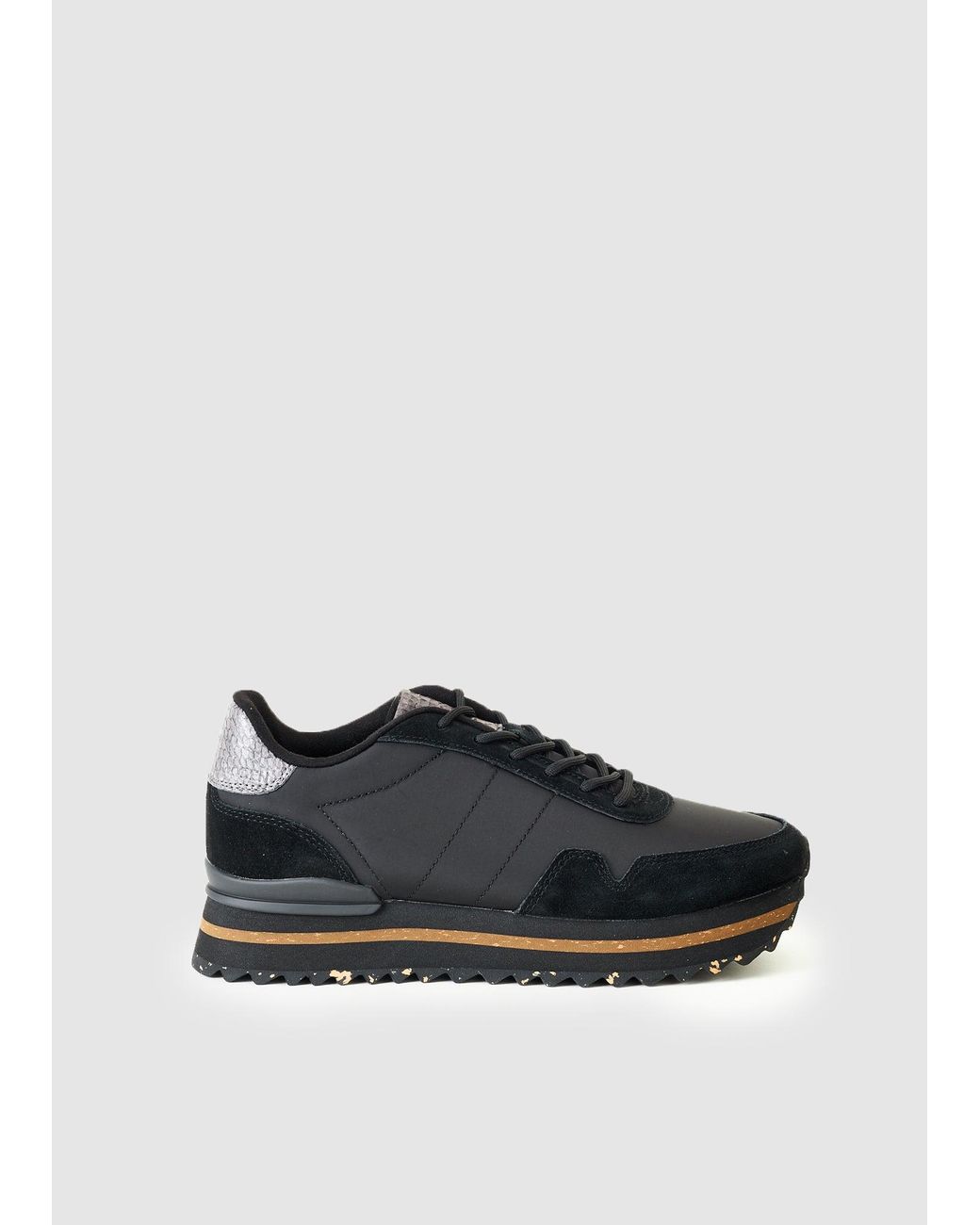 Woden Nora Iii Leather Plateau Trainers in Black | Lyst