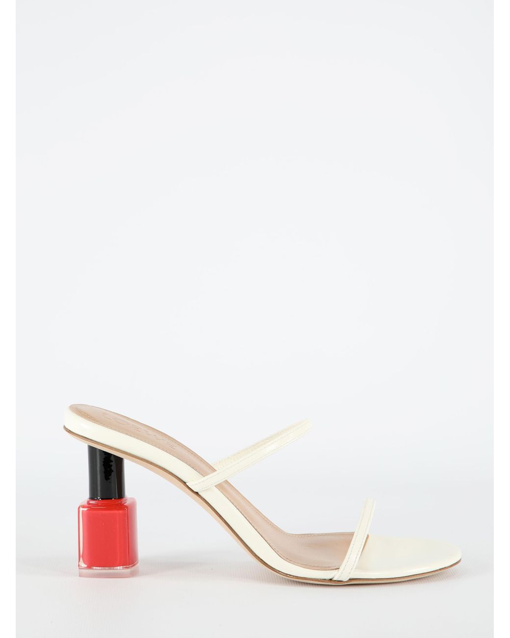 Loewe Leather Nail Polish Sandals in White Lyst