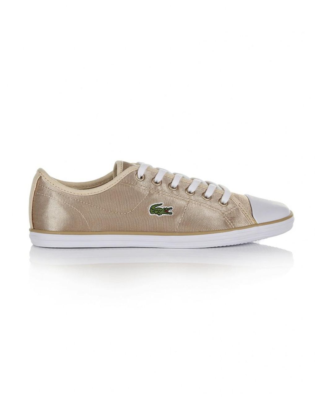 Lacoste Womens Gold / White Ziane 118 2 Trainers Women's Shoes (trainers)  In Gold in Metallic | Lyst