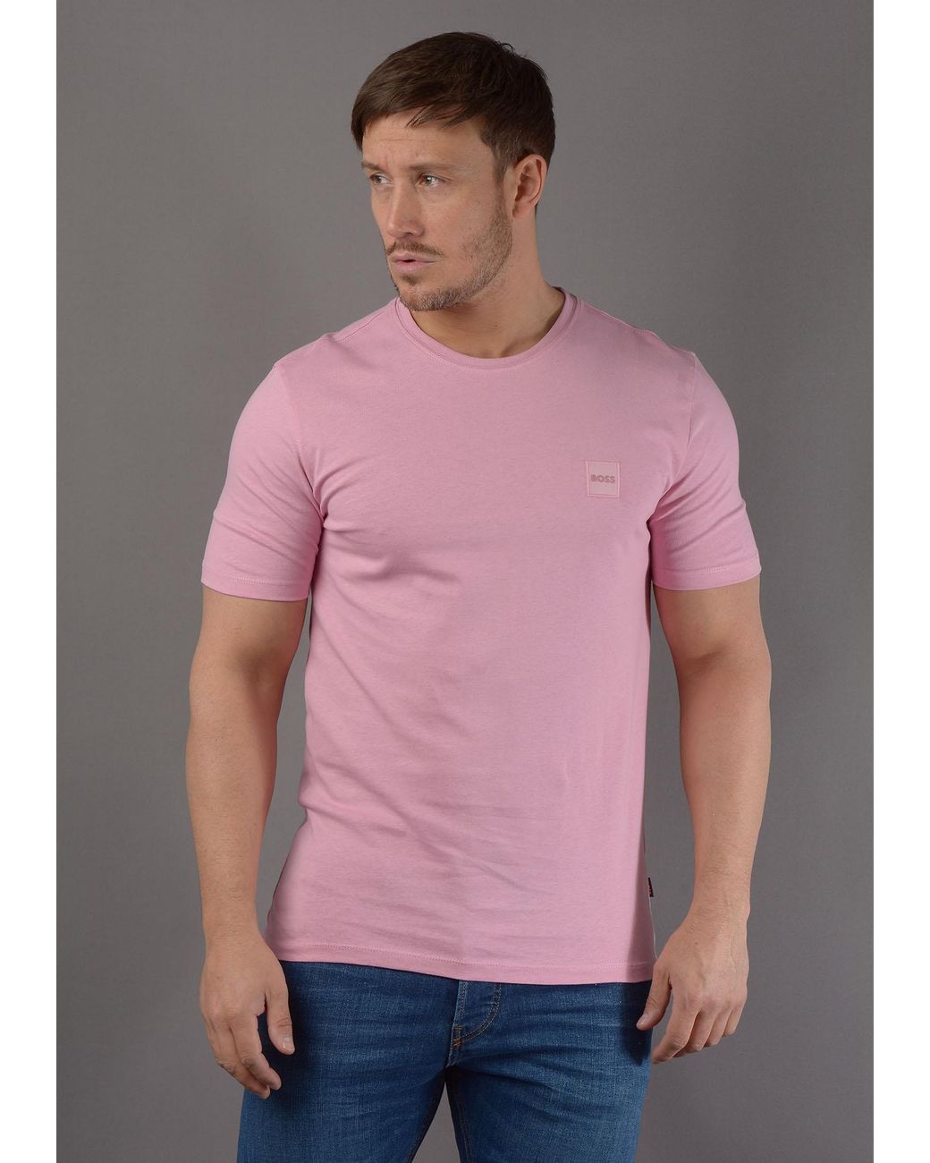 BOSS by HUGO BOSS Cotton Tales Tee in Pink for Men | Lyst