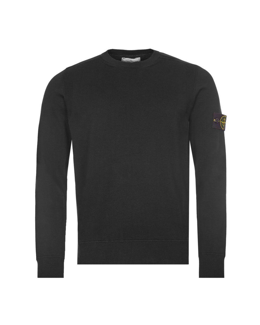 stone island black crew neck jumper