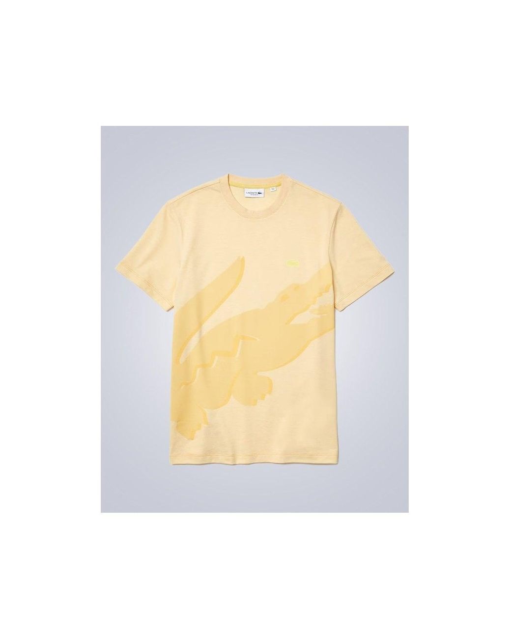 Lacoste Cotton Crocodile Crew Neck T Shirt Sizing 2 Xs in Yellow for