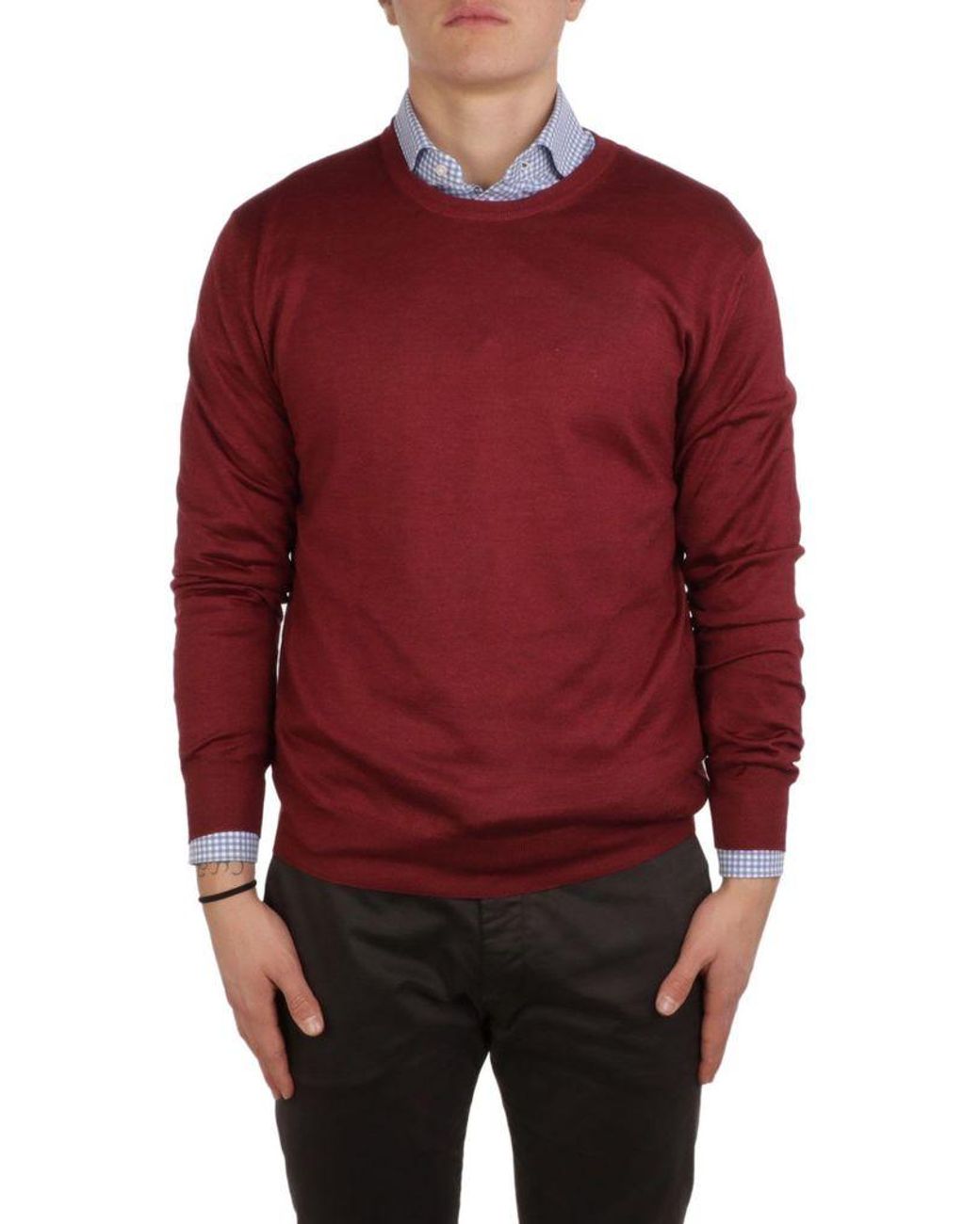 Lamberto Losani Men's H281014428 Burgundy Cashmere Sweater in Red for ...