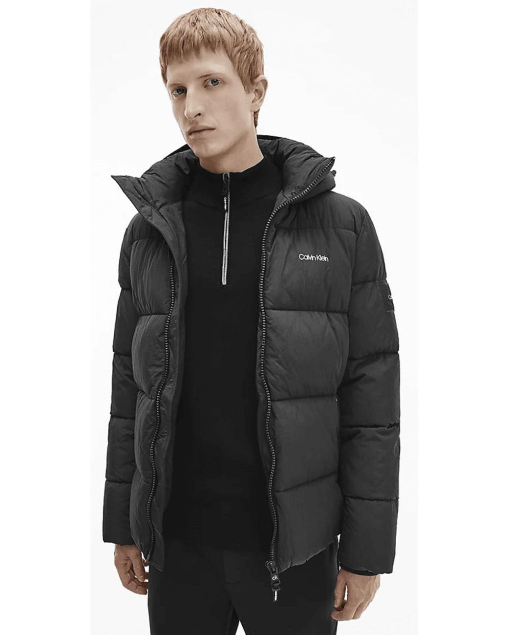 Calvin Klein Synthetic Crinkle Nylon Puffa Jacket Colour: in Black for ...