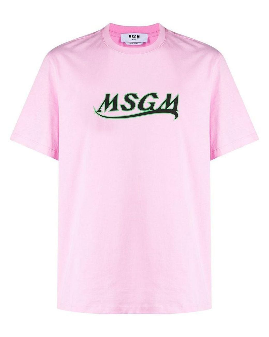 MSGM Men's 3040mm16921709812 Pink Cotton T-shirt for Men - Lyst