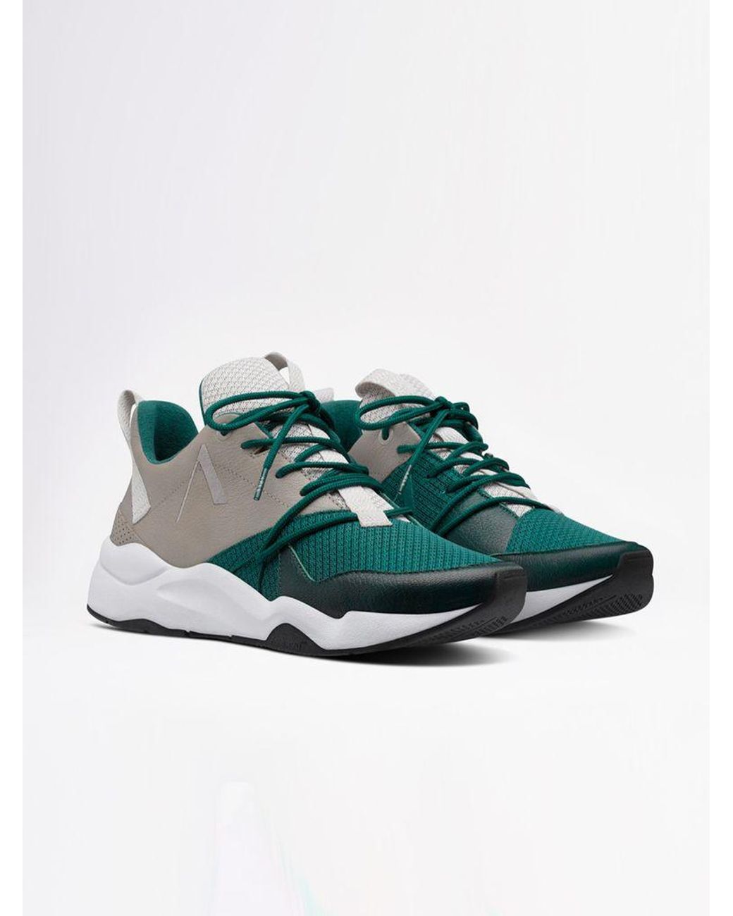 Arkk Leather Asymtrix Mesh F-pro90 Moon Grey Garden Green Sneakers - Lyst