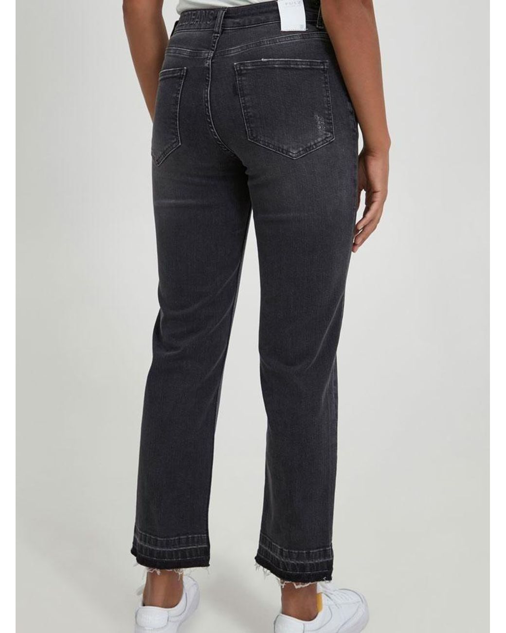 Pulz Jeans Denim Pulz Pzemma Straight Crop Jeans Dark in Grey (Grey) | Lyst  Canada
