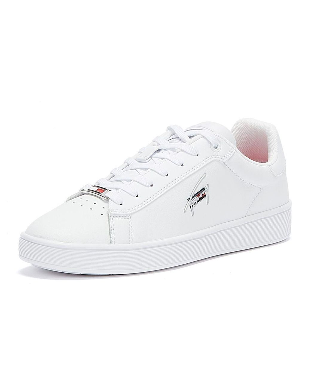 tommy hilfiger clean trainers in white
