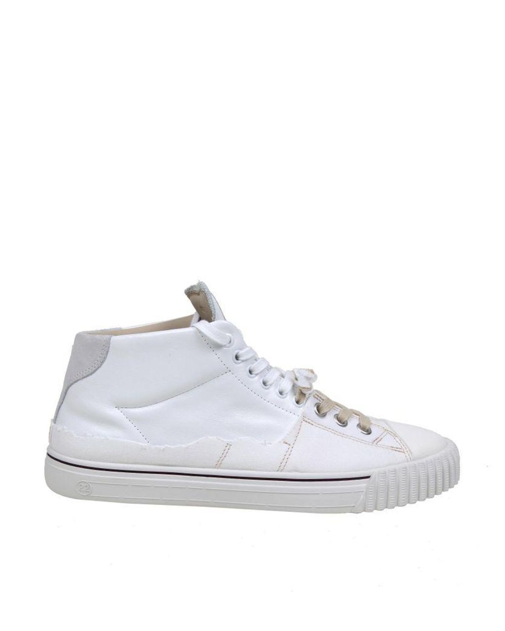 Maison Margiela Evolution Sneakers In Leather And Canvas in White for ...