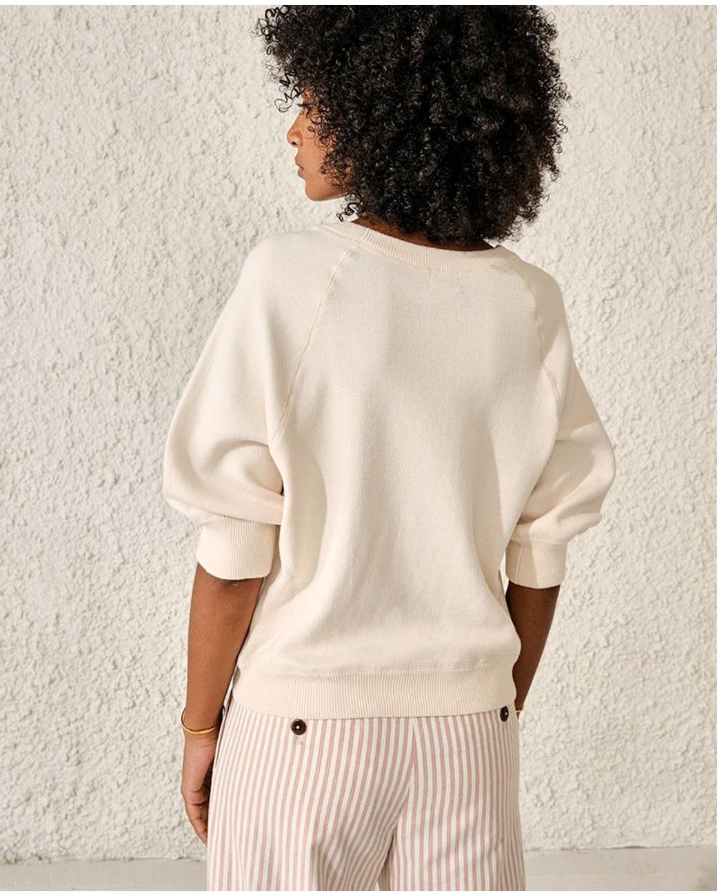 Bellerose Cotton Anglet Milkyway Knitted Sweatshirt in Natural | Lyst