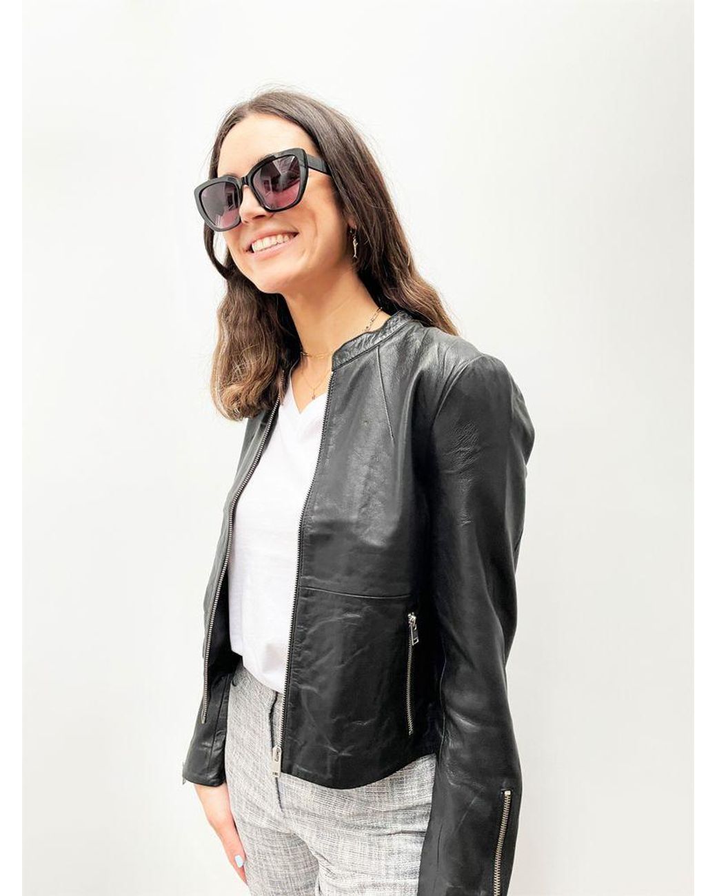aftf basic leather jacket