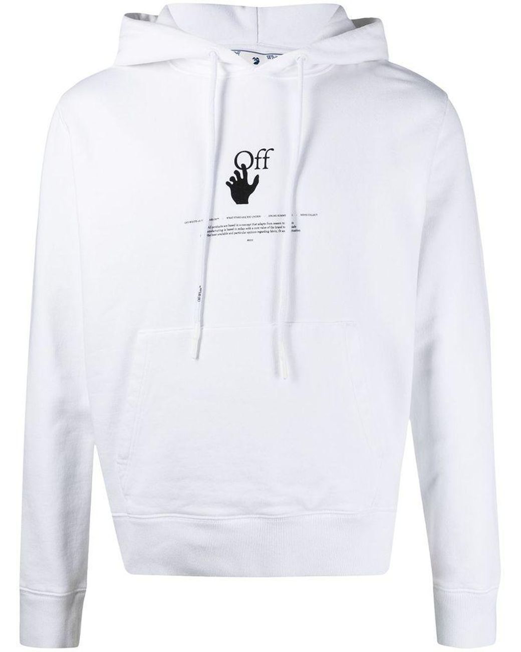Off-White c/o Virgil Abloh Hoodie Logo in White for Men - Lyst