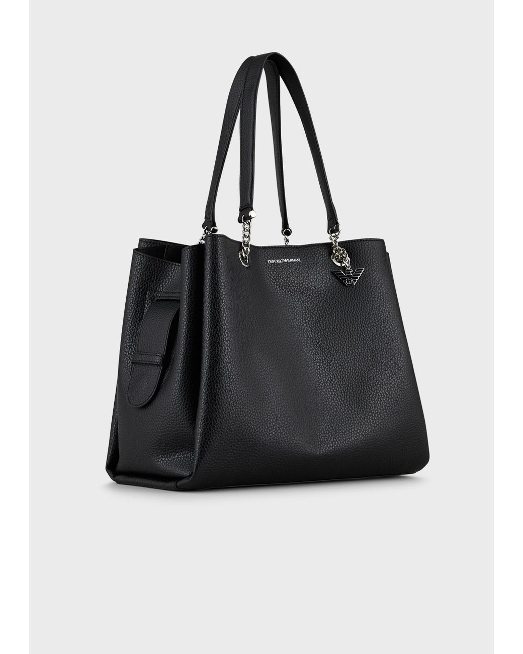 Emporio Armani Canvas Bag natural white-black casual look Bags Canvas Bags 