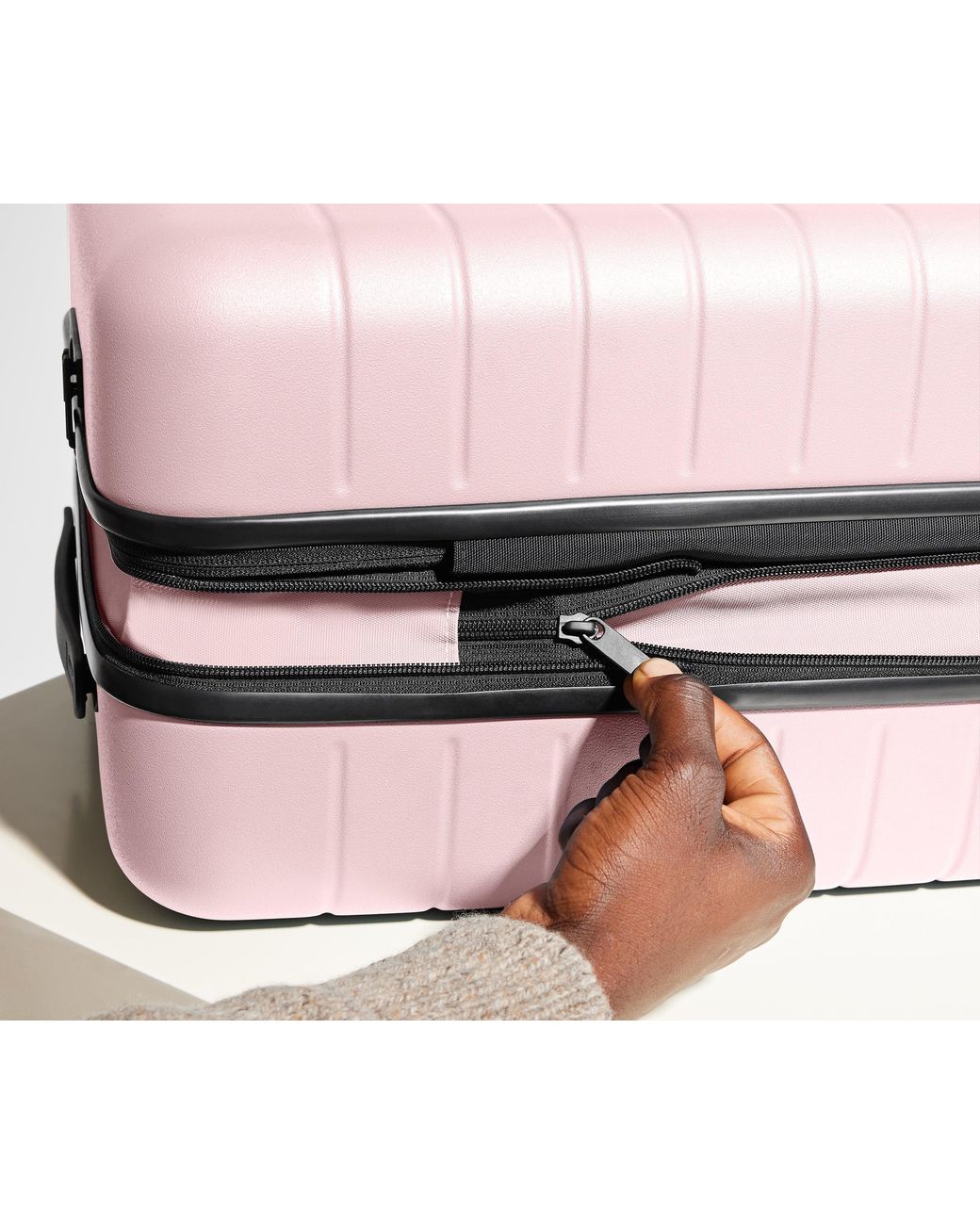 Away Travel Pink The Checked Flex Expandable Suitcase