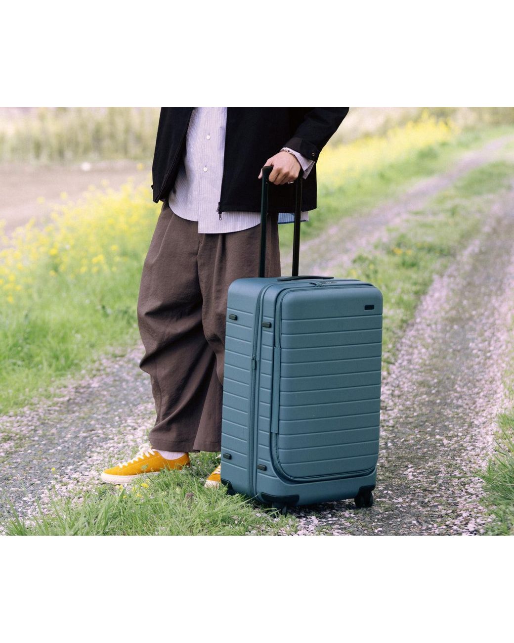 Away Travel Black Topside Medium Checked Suitcase Trunk